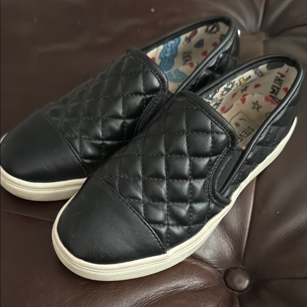 Steve Madden Black Quilted Slip-On Sneakers